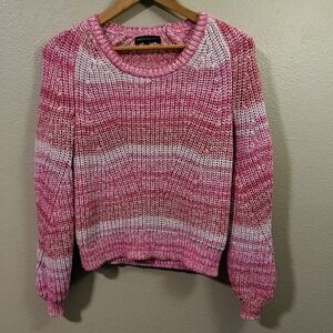 Banana Republic Chunky Knit Sweater Tonal Pink Cute Preppy Valentines Size XS